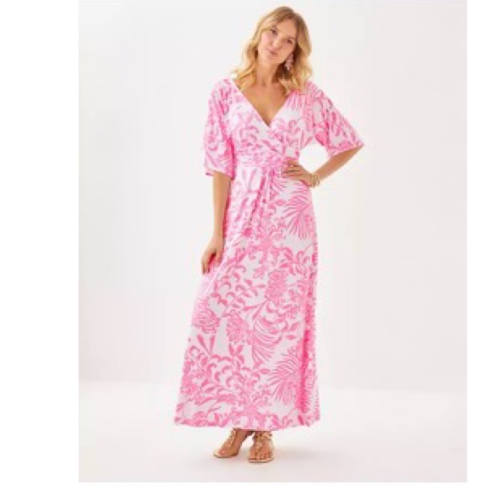 Lilly Pulitzer Pink Floral Maxi Dress